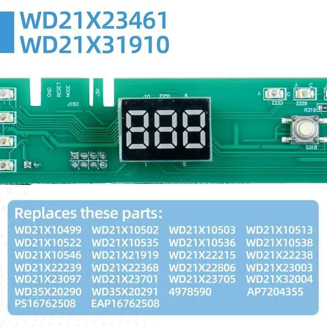 Alt view image 3 of 5 - WD21X23461 WD21X31910 Dishwasher User Interface Control Board Compatible with GE Dishwasher User Interface Assembly Replaces WD21X10499 WD21X10502 WD21X10503 AP7204355