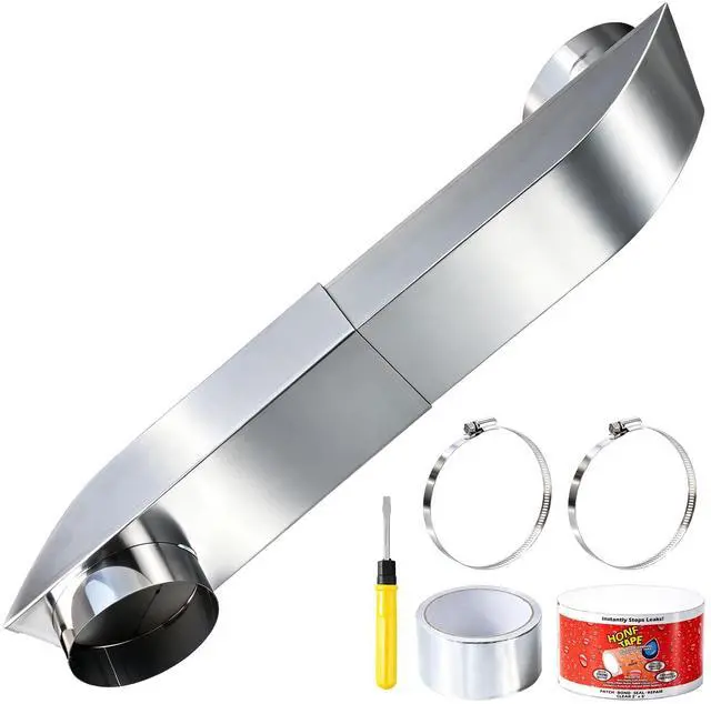 Main image of 1219 Inch Adjustable Periscope Dryer Vent Kit, 4 Inch Stainless Steel Flat Dryer Vent Duct, Space-Saving Telescoping Vent Adapter for Tight Spaces, Compatible with Whirlpool & Standard Dryers