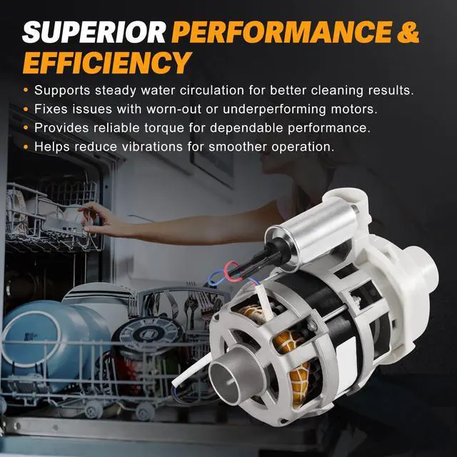 Alt view image 4 of 6 - YXW50-2F-3 Dishwasher Circulation Pump Motor Assembly Fit for Samsung - Replace DD82-01589A, DD82-01380A, 120V~127V 60Hz - Fits DW80R2031 Series and More