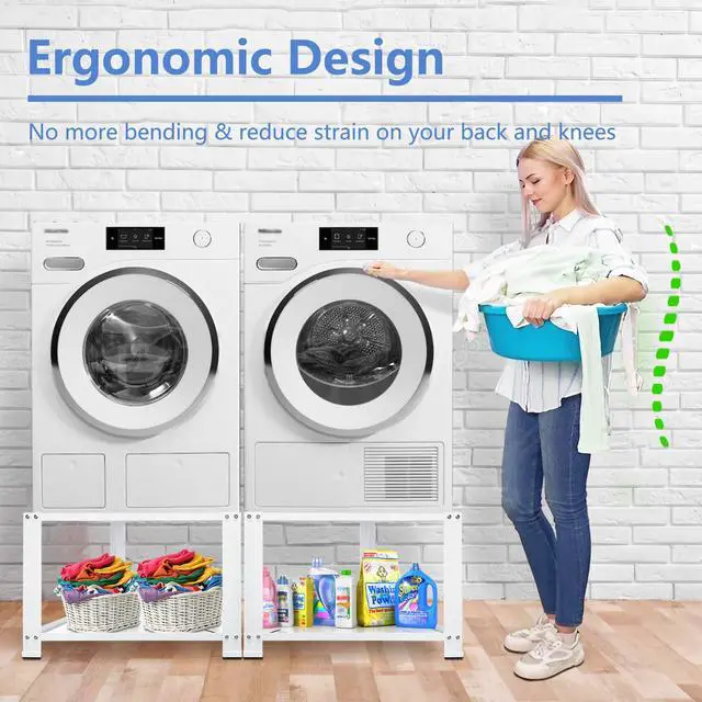 Alt view image 2 of 6 - Laundry Pedestal 20" Height Universal Fit 700lbs Capacity, Washing Machine Base Stand Dryer Base Platform Heavy Duty, 28 Wide (White)