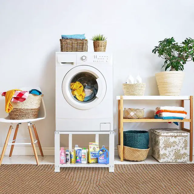 Alt view image 6 of 6 - Laundry Pedestal 20" Height Universal Fit 700lbs Capacity, Washing Machine Base Stand Dryer Base Platform Heavy Duty, 28 Wide (White)