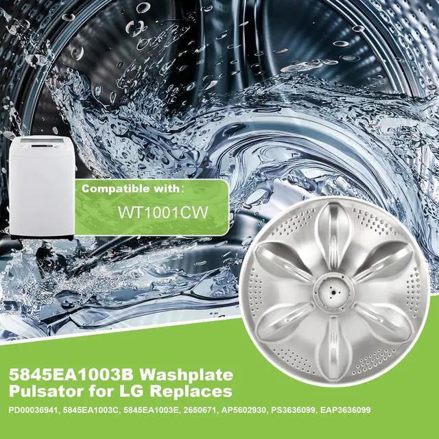 Alt view image 2 of 6 - 5845EA1003B Washplate Pulsator Assembly with 5006EA3009B Pulsator Cap and Screw fit for LG WT1001CW Washer, Replaces 5845EA1003C 5845EA1003E 2650671 Agitator Plate
