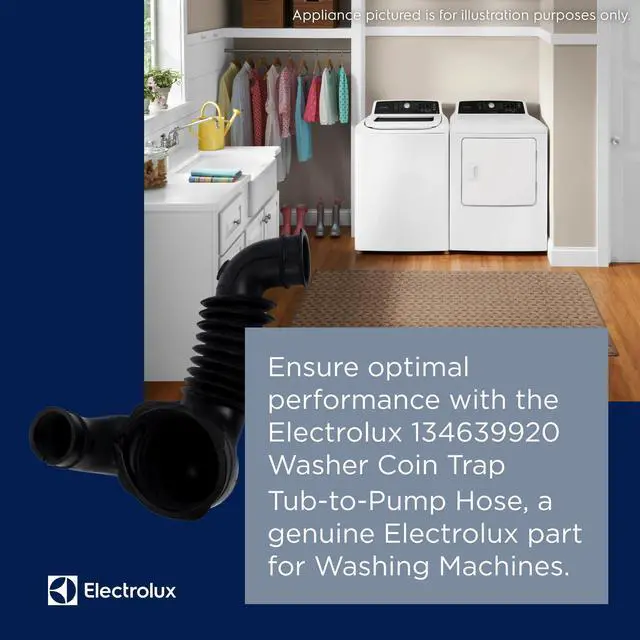 Alt view image 4 of 6 - 134639920 Washer Coin Trap Tub-to-Pump Hose for Washing Machines, Black