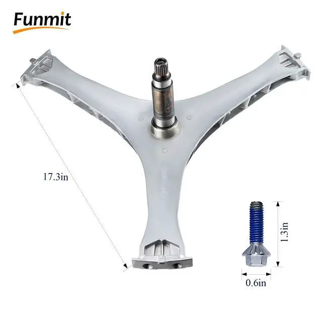 Alt view image 2 of 7 - C97-17004B Washer Flange Shaft Assembly & 6 x DC60-40137A Spider Hex Bolt | Compatible with Samsung Washing Machine Replace DC97-17004E 4000061 AP5800144 PS8764285