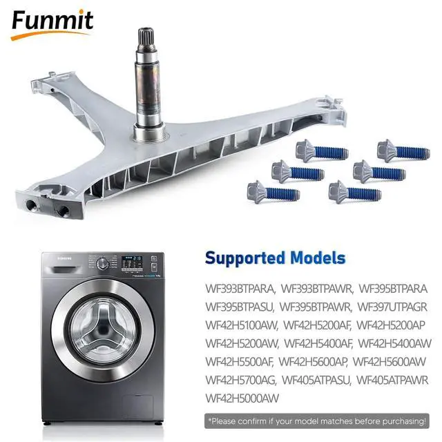 Alt view image 4 of 7 - C97-17004B Washer Flange Shaft Assembly & 6 x DC60-40137A Spider Hex Bolt | Compatible with Samsung Washing Machine Replace DC97-17004E 4000061 AP5800144 PS8764285