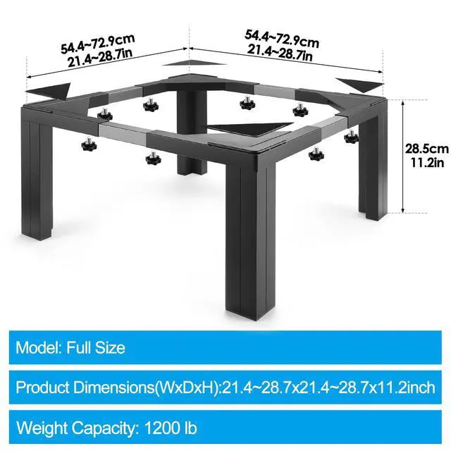 Alt view image 2 of 7 - 11 In Tall Washing Machine Stainless Steel Pedestals Square Pedestal Stand | Portable Washer And Dryer Stand,Adjustable 2129 Inch Universal Fit Square Pedestal Stand For Fridge Washer And Dryer