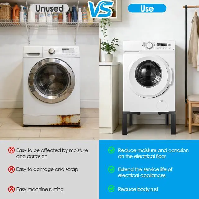 Alt view image 7 of 7 - 11 In Tall Washing Machine Stainless Steel Pedestals Square Pedestal Stand | Portable Washer And Dryer Stand,Adjustable 2129 Inch Universal Fit Square Pedestal Stand For Fridge Washer And Dryer