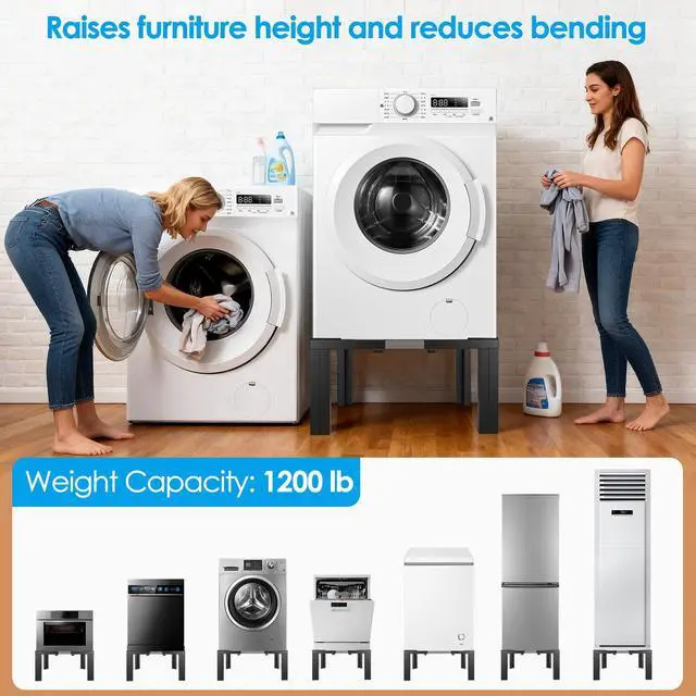 Alt view image 4 of 7 - 11 In Tall Washing Machine Stainless Steel Pedestals Square Pedestal Stand | Portable Washer And Dryer Stand,Adjustable 2129 Inch Universal Fit Square Pedestal Stand For Fridge Washer And Dryer