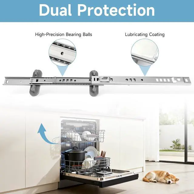 Alt view image 4 of 7 - Dishwasher Upper Dishrack Slide Track(Left & Right) Compatible with Whirlpool KitchenAid Maytag Jenn-Air Dishwasher Replace#:W11259786 W11259785 AP6783993 KDTE204EPA2 PS12584377