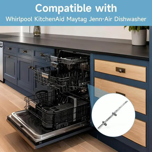 Alt view image 5 of 7 - Dishwasher Upper Dishrack Slide Track(Left & Right) Compatible with Whirlpool KitchenAid Maytag Jenn-Air Dishwasher Replace#:W11259786 W11259785 AP6783993 KDTE204EPA2 PS12584377