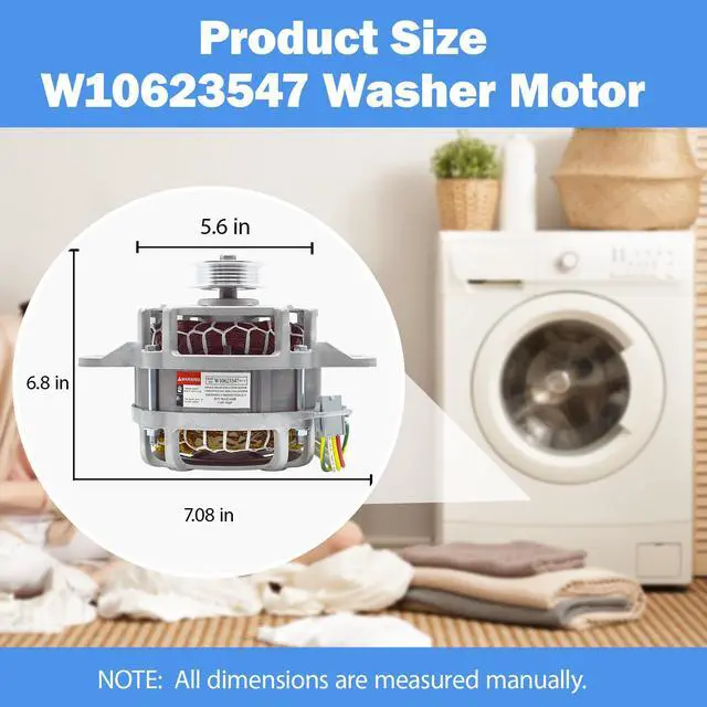 Alt view image 5 of 7 - W10623547 W10890624 Motor Compatible with Whirlpool, Kenmore and Amana Washer, Replacement 4455462, AP6030697, PS11765723, EAP11765723, PD00049913 etc
