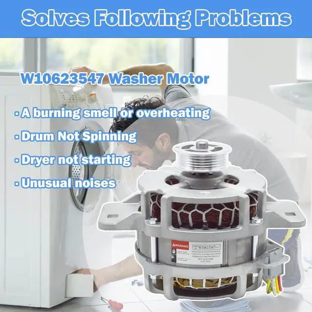 Alt view image 6 of 7 - W10623547 W10890624 Motor Compatible with Whirlpool, Kenmore and Amana Washer, Replacement 4455462, AP6030697, PS11765723, EAP11765723, PD00049913 etc