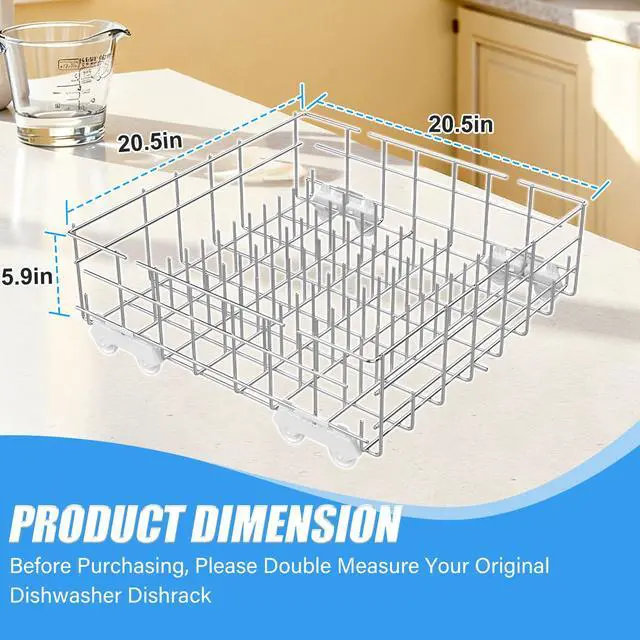 Alt view image 2 of 7 - W10311986/W10380384 Dishwasher Lower Rack-Stainless Steel for Whirlpool | WDT750SAHZ0 WDTA50SAHZ0 WDT780SAEM Whirlpool Dishwasher Parts Rack W10311986 Dishrack Bracket with WP3376961 Roller Wheel