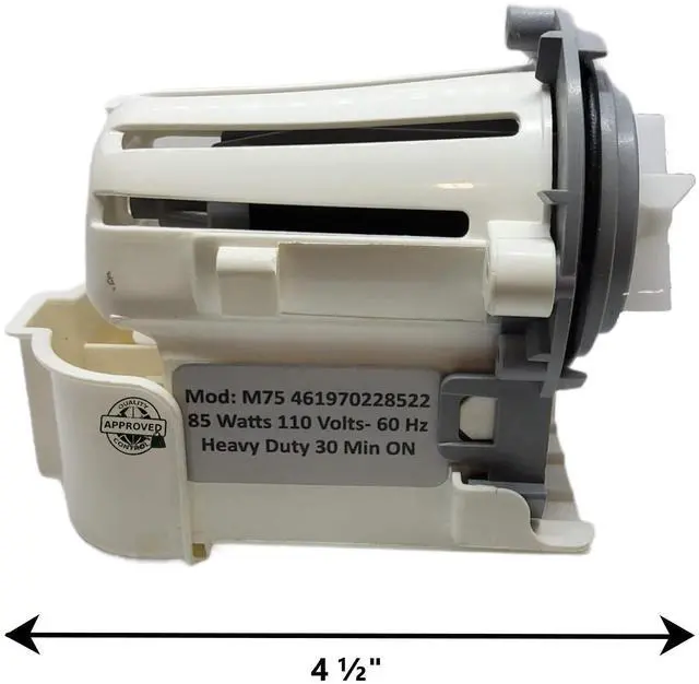 Alt view image 2 of 3 - W10321032 1876931 Washer Water Drain Pump ONLY MOTOR 4 ½" Approx. Replacement for and compatible with Maytag Whirlpool KitchenAid W10321032 1876931 and Impeller Blades