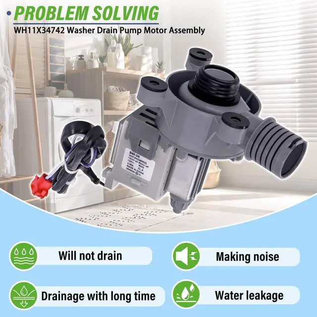 Alt view image 2 of 7 - FFTW4120SW FFTW4120SW1 Washer Drain Pump Fit for Fri-gidaire in-signia | FFTW4120SW0 NS-TWM41WH8A NS-TWM45W1,for Mi-dea Hai-er B40-3a, 11001011000071
