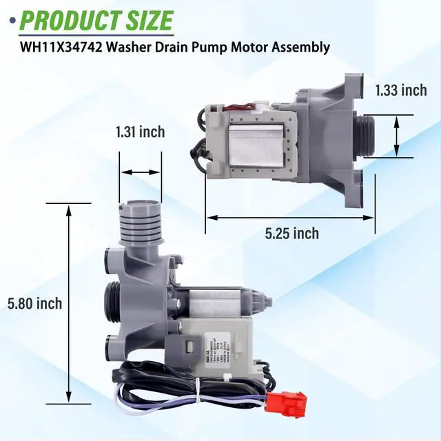 Alt view image 6 of 7 - FFTW4120SW FFTW4120SW1 Washer Drain Pump Fit for Fri-gidaire in-signia | FFTW4120SW0 NS-TWM41WH8A NS-TWM45W1,for Mi-dea Hai-er B40-3a, 11001011000071