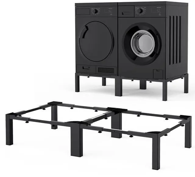 Main image of Washer and Dryer Stand Adjustable All-In-One - Heavy Duty Universal Washer and Dryer Stand Fits (40.9-66.14L) x (20.47-33.07W) x (12.6H Inch) - For Front Load Washers and Dryers (Black)