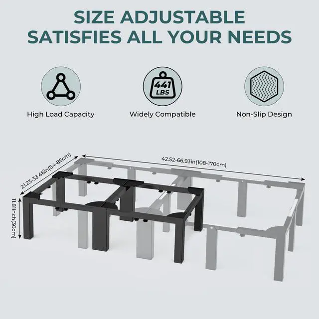 Alt view image 2 of 7 - Washer and Dryer Stand Adjustable All-In-One - Heavy Duty Universal Washer and Dryer Stand Fits (40.9-66.14L) x (20.47-33.07W) x (12.6H Inch) - For Front Load Washers and Dryers (Black)