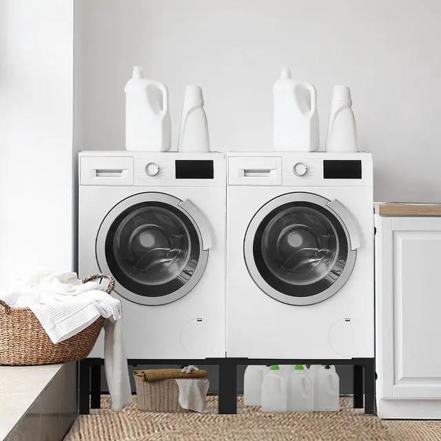 Alt view image 7 of 7 - Washer and Dryer Stand Adjustable All-In-One - Heavy Duty Universal Washer and Dryer Stand Fits (40.9-66.14L) x (20.47-33.07W) x (12.6H Inch) - For Front Load Washers and Dryers (Black)