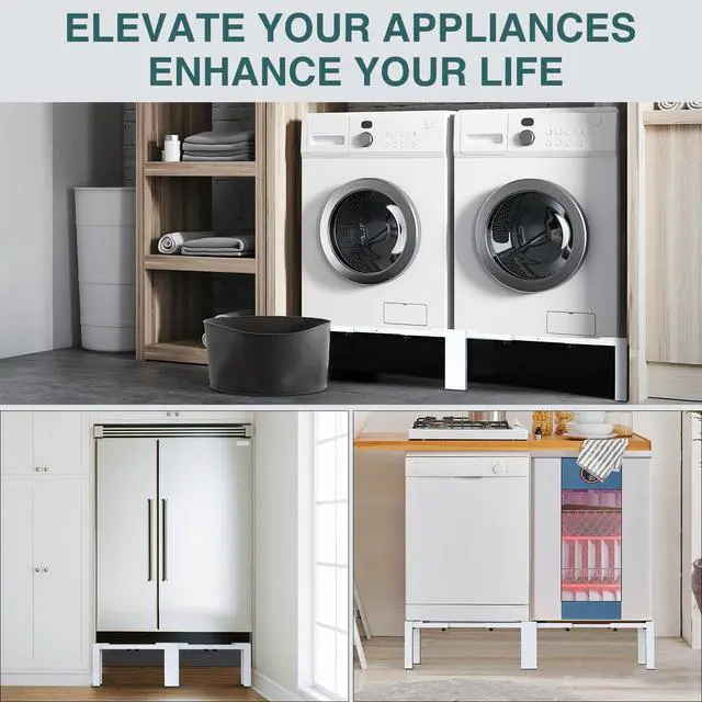 Alt view image 3 of 7 - Adjustable Washer Dryer Pedestal - Heavy Duty & Universal Washer Pedestal & Washing Machine Stand Fit (40.9-66.14L × 20.47-33.07W ×12.6H inch) - Compatible with Front Load Washers & Dryers