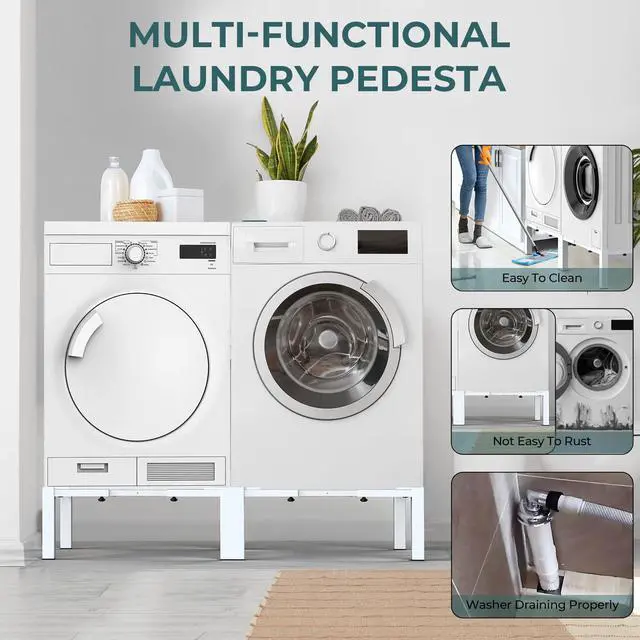 Alt view image 6 of 7 - Adjustable Washer Dryer Pedestal - Heavy Duty & Universal Washer Pedestal & Washing Machine Stand Fit (40.9-66.14L × 20.47-33.07W ×12.6H inch) - Compatible with Front Load Washers & Dryers