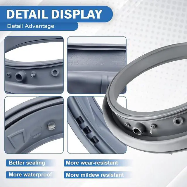 Alt view image 4 of 7 - DC64-02792A Washer Door Boot Gasket Bellow Compatible with Samsung Front Load Washers Replaces DC64-02792A PD000044964 AP6243475 PS12084721 for WF45N5300 WF45M5500 WF45M5100 Models