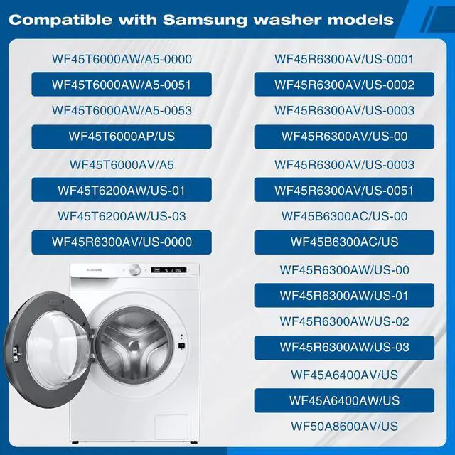 Alt view image 3 of 7 - WF45T6000AW/A5 WF45R6100AC/US Door Seal Replacement for Samsung Washer | DC64-03788A Door Seal, OEM Quality, Derect Replace for WF45R6100AP/US WF45R6100AW/US WF45R6300AV/US WF45B6300AC/US Door Seal
