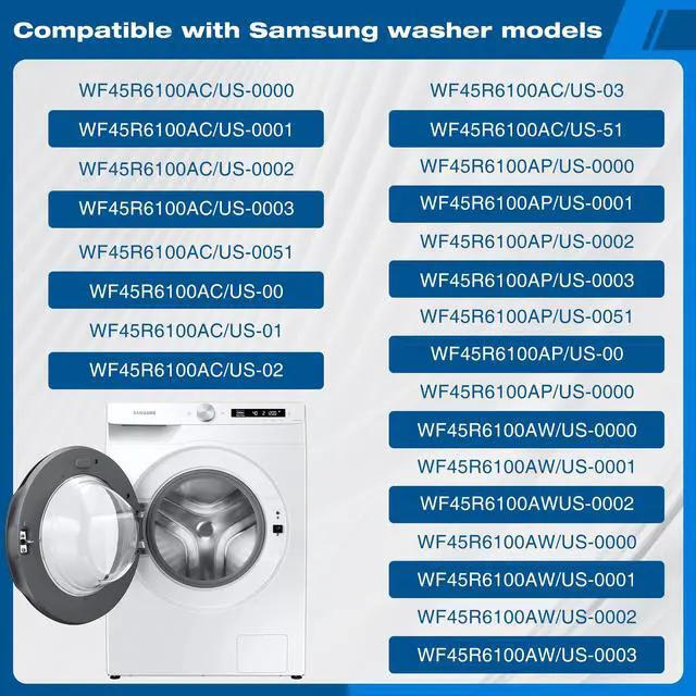 Alt view image 4 of 7 - WF45T6000AW/A5 WF45R6100AC/US Door Seal Replacement for Samsung Washer | DC64-03788A Door Seal, OEM Quality, Derect Replace for WF45R6100AP/US WF45R6100AW/US WF45R6300AV/US WF45B6300AC/US Door Seal
