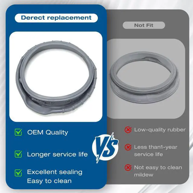 Alt view image 5 of 7 - WF45T6000AW/A5 WF45R6100AC/US Door Seal Replacement for Samsung Washer | DC64-03788A Door Seal, OEM Quality, Derect Replace for WF45R6100AP/US WF45R6100AW/US WF45R6300AV/US WF45B6300AC/US Door Seal
