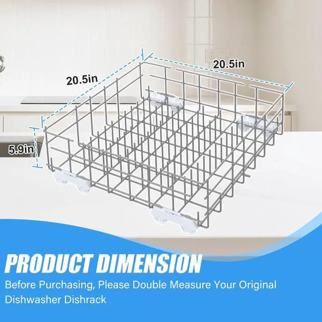 Alt view image 2 of 7 - W10311986 Dishwasher Lower Rack Replacement for Whirlpool Dishwasher Parts | Upgrade W10380384 Lower Dishrack Assembly,WDTA50SAHZ0 WDT750SAHZ0 WDT970SAHZ0 KitchenAid Whirlpool Lower Rack Replacement