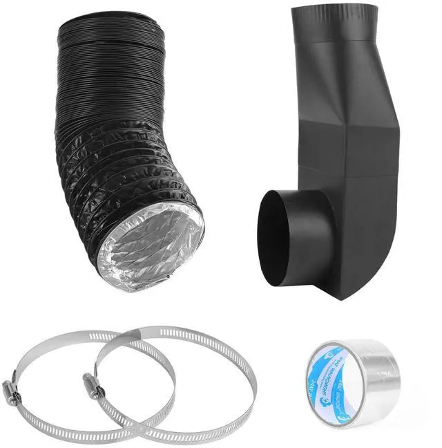 Main image of 4396004 OEM Dryer Exhaust Telescoping Vent Kit, Stainless Steel, Adjustable Periscope Duct for Tight Spaces, Flat Low Profile, Compatible with Whirlpool & All 4" Dryers