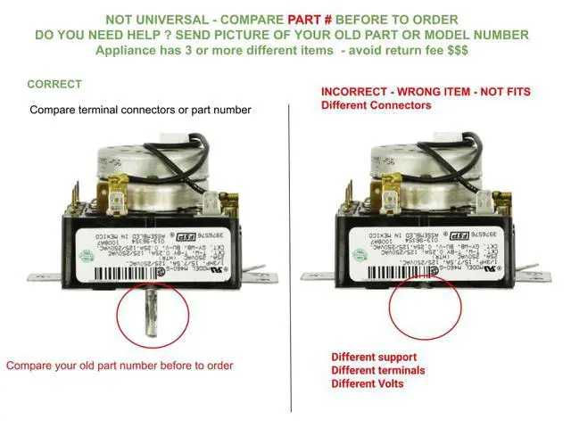 Alt view image 4 of 7 - GSPUSA WP3976576 CKD976576X compatible with Kenmore, Whirlpool Dryer Timer fits old number WP3976576