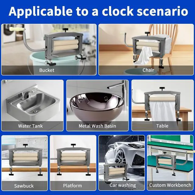 Alt view image 6 of 7 - Clothes Wringer - Better Moisture Removal than Portable Washing Machine/Portable Dryer - Heavy Duty Off Grid Laundry Wringer | Perfect Towel Wringer for Chamois Cloth, Tile Sponge, etc