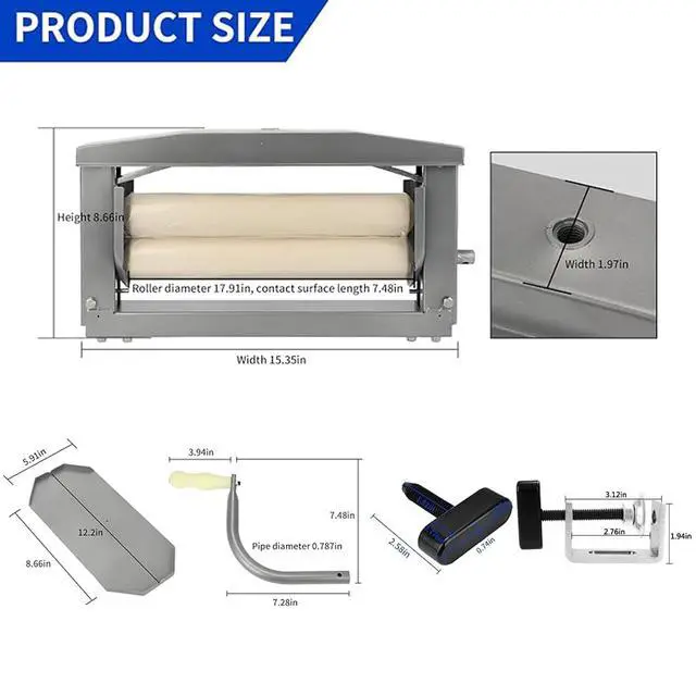 Alt view image 5 of 7 - Clothes Wringer - Better Moisture Removal than Portable Washing Machine/Portable Dryer - Heavy Duty Off Grid Laundry Wringer | Perfect Towel Wringer for Chamois Cloth, Tile Sponge, etc
