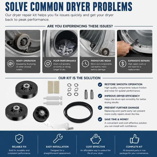 Alt view image 5 of 6 - ADE3SRGS173TW01 ADE4BRGS175TW01 ADE3SRGS175TW01 Drum Roller Kit for speed-queen ADEE8RGS173TW01 ADE4BRGS177TW01 ADG3SRGS113TW01 ADE4BRGS276TW01 ADESRGS177TW01 ADE3LRGS171TW01 ADEE9RGS175TW01