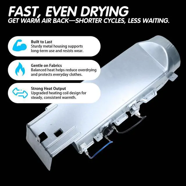 Alt view image 6 of 7 - DV405ETPASUAA DV422EWHDWRAA DV395ETPASUA1 DV350AEW Dryer Heating Element | DV365ETBGWRA3 DV448AEPXAA DV448AEP; for Samsung dryers, heating element assembly