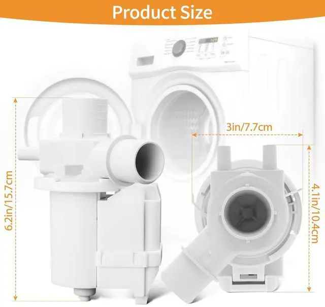 Alt view image 2 of 7 - WT5070CW WT1501CW WT4970CW WT4870CW Washer Drain Pump | Fit for maytag whirlpool WT1801HWA WT5101HV WT5001CW WT5101HV WT1301CW WT1701CV WT4801CW 79631523210 WT1701CV