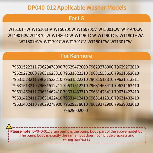Alt view image 3 of 7 - WT5070CW WT1501CW WT4970CW WT4870CW Washer Drain Pump | Fit for maytag whirlpool WT1801HWA WT5101HV WT5001CW WT5101HV WT1301CW WT1701CV WT4801CW 79631523210 WT1701CV