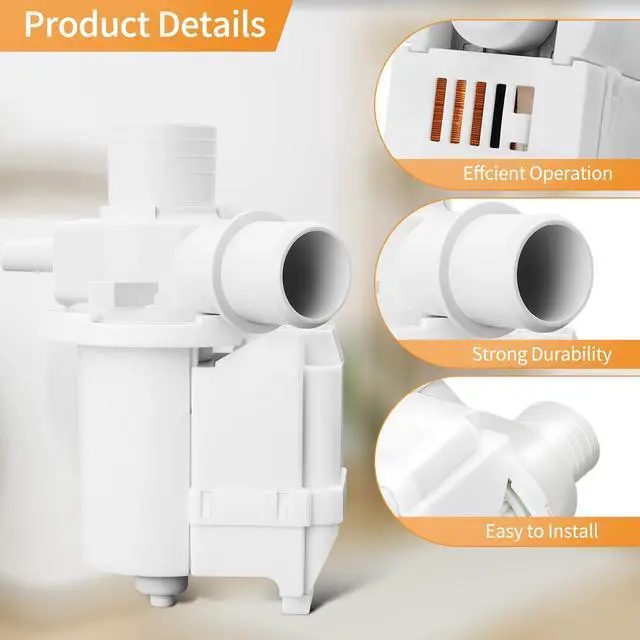 Alt view image 4 of 7 - WT5070CW WT1501CW WT4970CW WT4870CW Washer Drain Pump | Fit for maytag whirlpool WT1801HWA WT5101HV WT5001CW WT5101HV WT1301CW WT1701CV WT4801CW 79631523210 WT1701CV