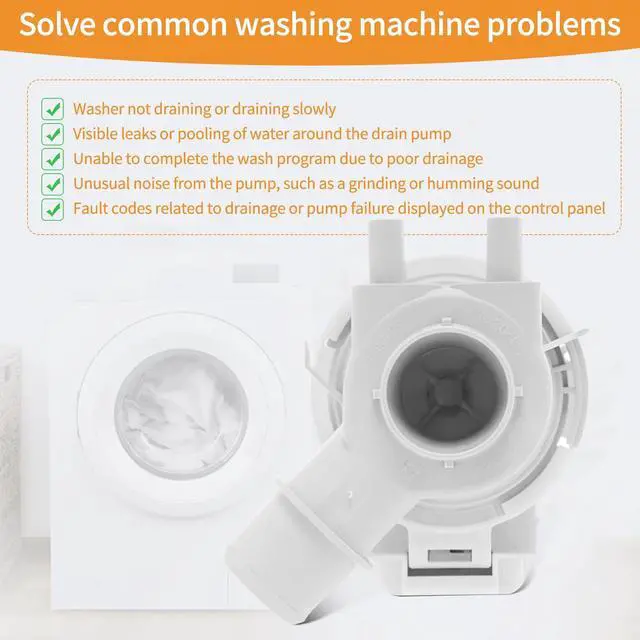 Alt view image 5 of 7 - WT5070CW WT1501CW WT4970CW WT4870CW Washer Drain Pump | Fit for maytag whirlpool WT1801HWA WT5101HV WT5001CW WT5101HV WT1301CW WT1701CV WT4801CW 79631523210 WT1701CV