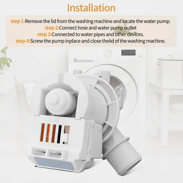 Alt view image 7 of 7 - WT5070CW WT1501CW WT4970CW WT4870CW Washer Drain Pump | Fit for maytag whirlpool WT1801HWA WT5101HV WT5001CW WT5101HV WT1301CW WT1701CV WT4801CW 79631523210 WT1701CV