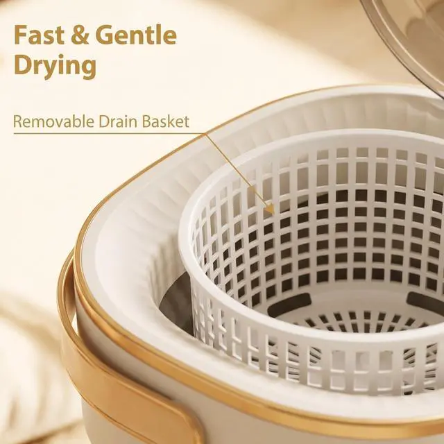 Alt view image 6 of 7 - Portable Collapsible Mini Washer with 3 Cleaning Modes & Drain Basket, 16L Foldable Small Laundry Machine for Travel Camping Dorms RV Apartments, Baby Clothes Underwear Socks Delicates (gray-white)