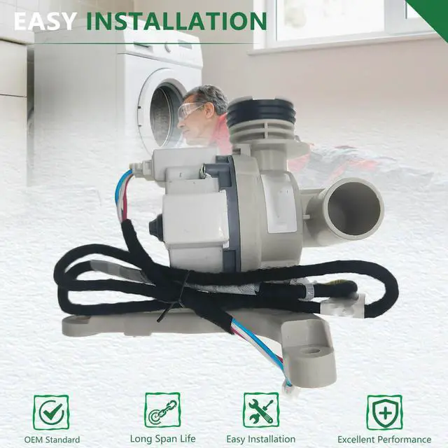 Alt view image 6 of 7 - DC97-22840A DC31-00201A Drain Pump Assembly Compatible with Samsung Washing Machines Replacement for PD00077665 AP7187712 PS16735612 EAP16735612 HanyuBD11-1A DC3100201A DC24V 45W