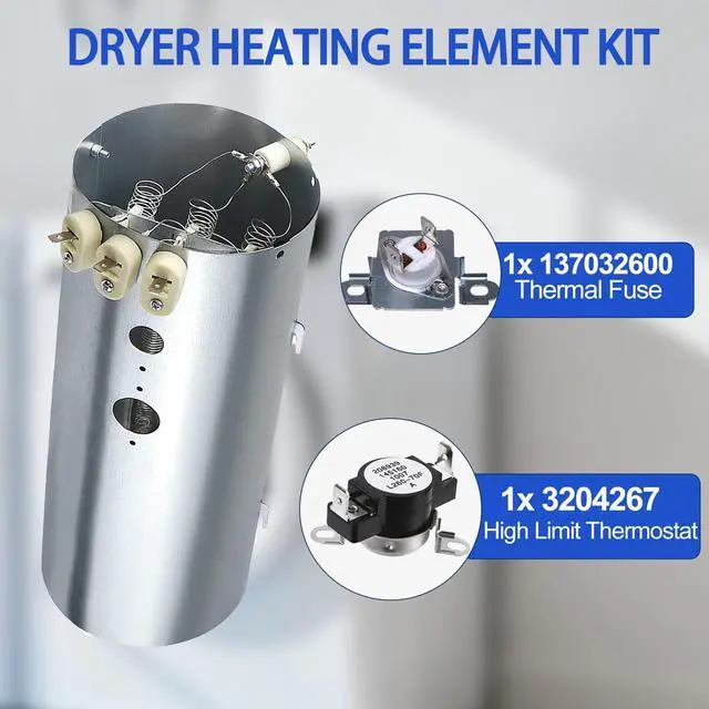 Alt view image 4 of 6 - EIMED60LT3 EIMED60LSS2 FASE7021NW0 EIMED60LSS3 Dryer Heating Element Kit | for frigidaire EIMED55IIW0 FASE7073LW0 FASE7073NW2 EIMED55IIW1 EIMED60JIW0 EIMED55IMB3 FASE7073NW0 FASE7073LN0 EIED55HIW0