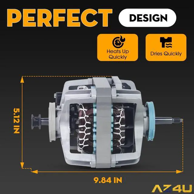 Alt view image 2 of 7 - Dryer Drum Drive Motor for 131560100 131758500 134156500 | S131560100, 407697, 131461800A, PS418132, AP2107144, Frigidaire, Kenmore, Gibson, Westinghouse, FSG848RHS0, FSG849GHQ1