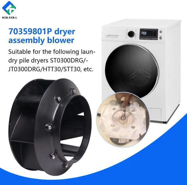 Alt view image 3 of 7 - 2 Pack 70359801P 70359801 Dryer T30 PKG 30lb Blower Assy 8.72 OD | Compatible with Dryer Speed Queen Fan Blower SA30/35 SAT30