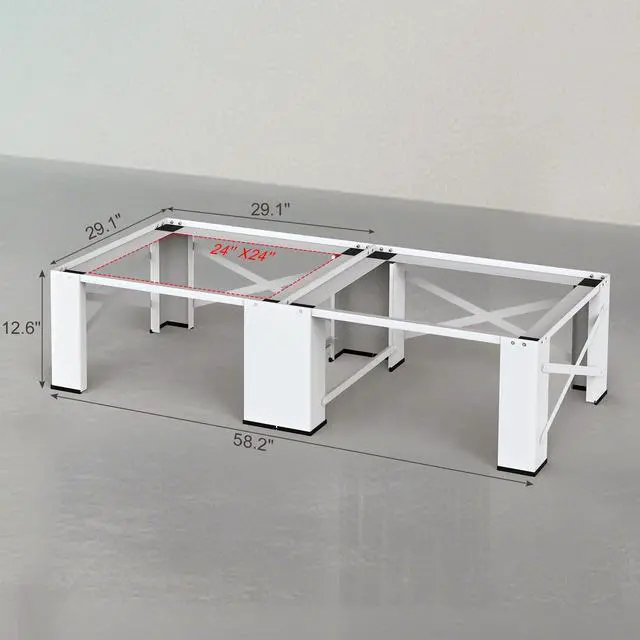 Alt view image 5 of 7 - 29" Washer and Dryer Pedestals Set of 2, Laundry Pedestal for Washer and Dryer, Alloy Steel Washing Machine Stand Raiser, Washer and Dryer Stand 12.6'' Height White