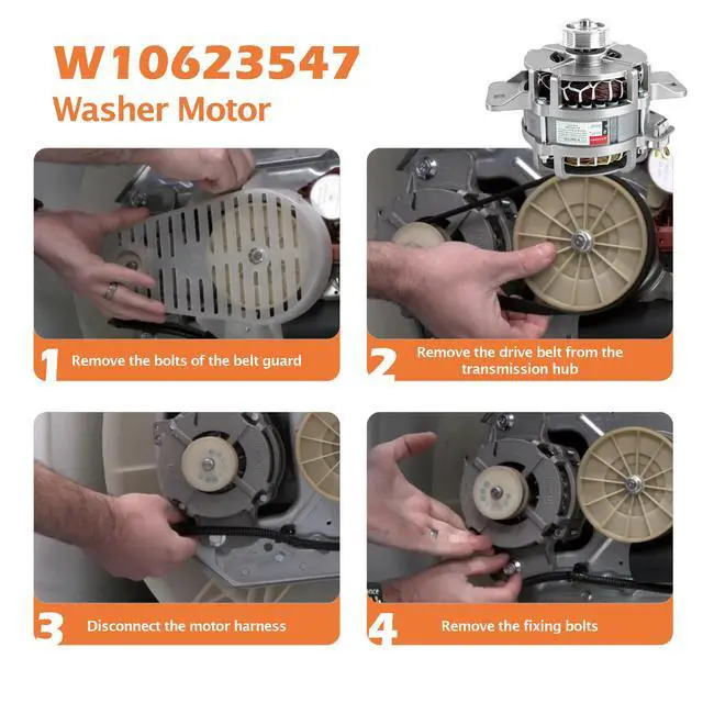 Alt view image 5 of 7 - W10890624 W10623547 Washer Drive Motor Compatible With Whirlpool Kenmore and Amana Washing Machine,Replacement Part Number4455462, AP6030697, PS11765723, EAP11765723, PD00049913
