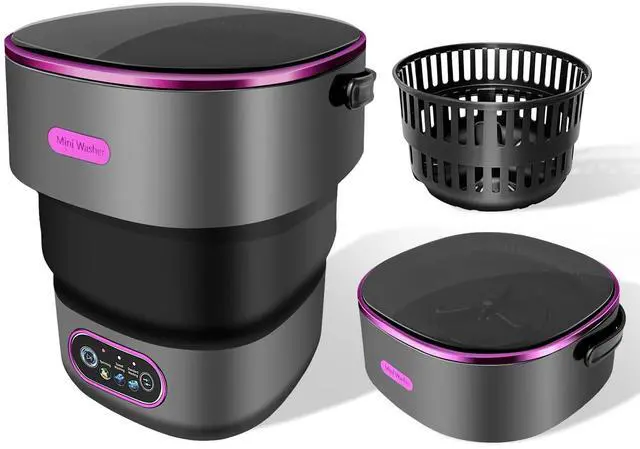 Main image of Portable Washing Machine 16L Foldable Mini Washer with Spin Basket, 3 Timer Modes & Blue Light | For Baby Clothes, Dorms, RVs, Apartments & Travel