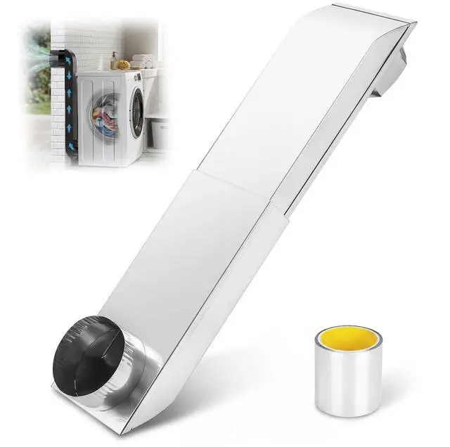 Main image of 12"-19" Telescoping Dryer Vent Periscope Kit, Upgraded 304 Stainless Steel Adjustable Flat Vent for Tight Spaces, Universal 4" Fit with Aluminum Foil Tape Included